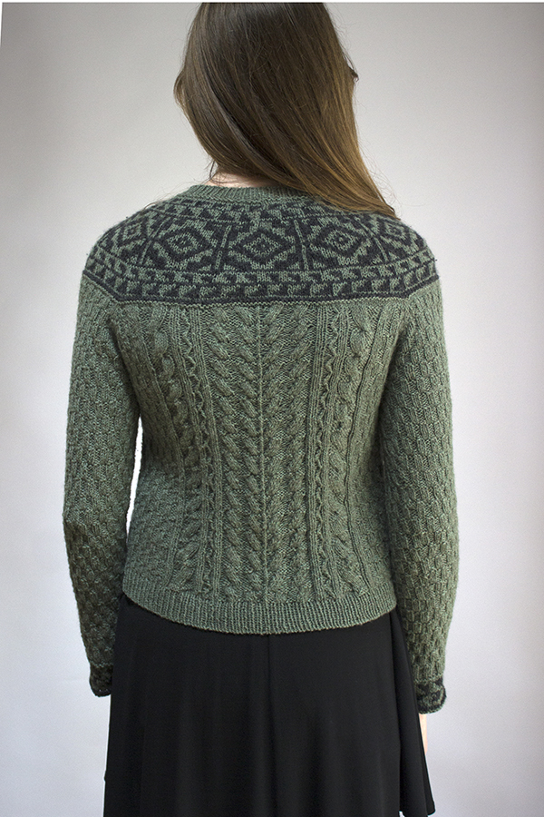 juneau pullover knitting pattern, stranded, texture