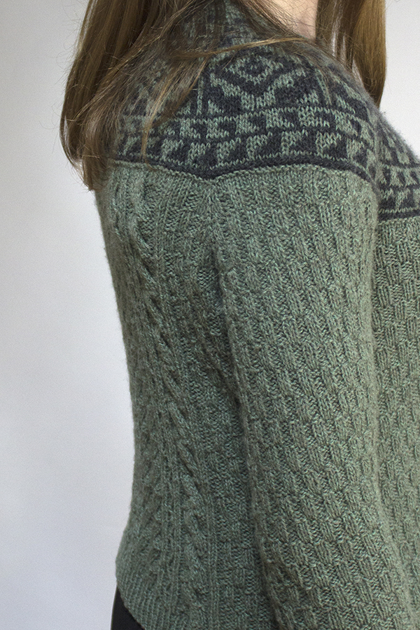 staggered and broken pullover knitting pattern, twisted ribs